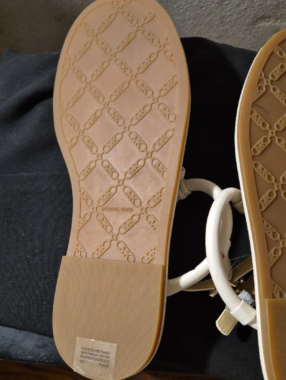 Michael Kors White Braided T-Strap Sandals Brand New! Never Worn!